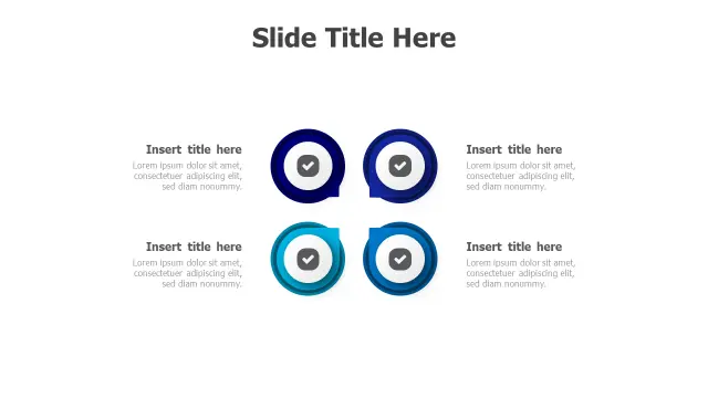 Four Step Circular Progress Checkmarks Layout | PPT Design