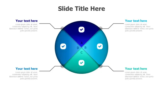 4-Section Circular Gradient Infographic | Round | PPT Design