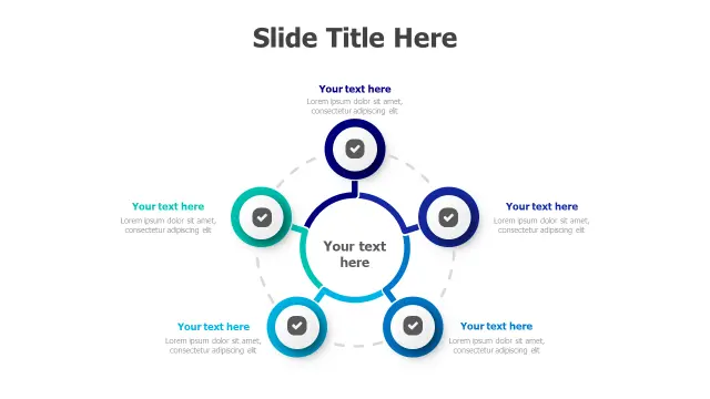 Five Point Circular Hub Infographic | Round | PPT Design