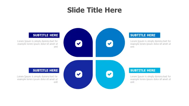 Four Point Checkmark Grid Layout | Round | PPT Design