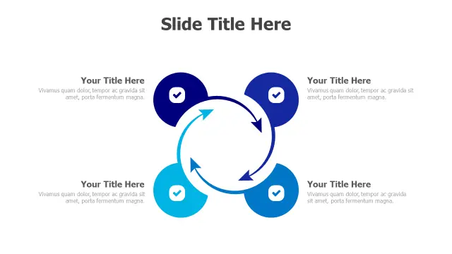 Four Point Circular Process Flow Diagram | PPT Design