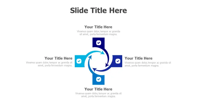 Four Step Circular Process Flow | Round | PPT Design