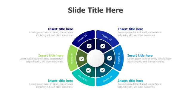 Six Segment Circular Process Wheel | Round | PPT Design