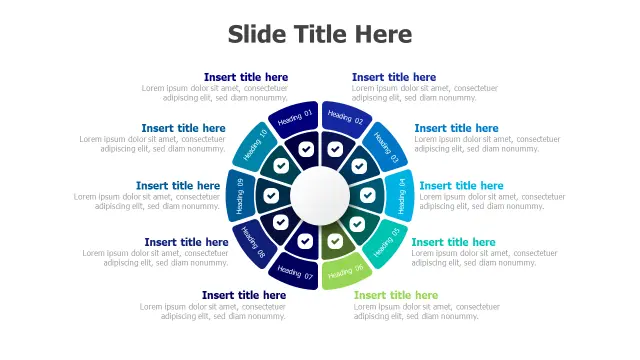 10-Stage Circular Process Wheel Infographic | PPT Design