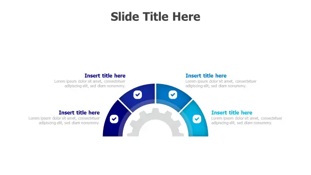 Four-Step Process Half Circle Gear Diagram | PPT Design
