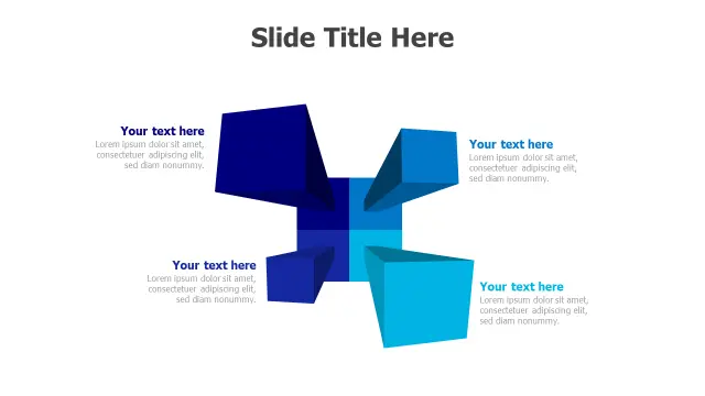 4-Section Cross 3D Infographic Layout | 3D | PPT Design