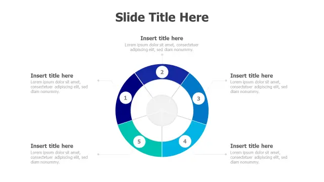 5-Section Circular Process Wheel Diagram | PPT Design