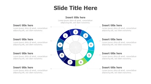 9-Segment Circular Process Flow Diagram | Round | PPT Design