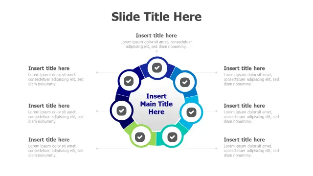 7-Point Circular Process Flow Diagram | Round | PPT Design