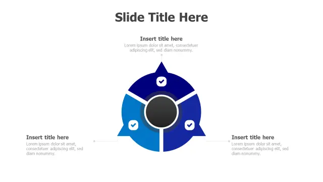 Three Sector Circular Process Diagram | Round | PPT Design