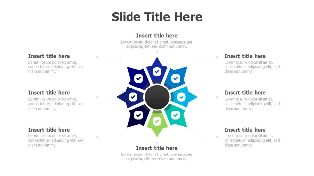 8-Section Star Burst Checkmark Infographic | PPT Design