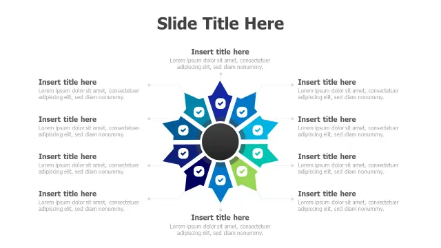 10-Point Star Burst Infographic Layout | Round | PPT Design