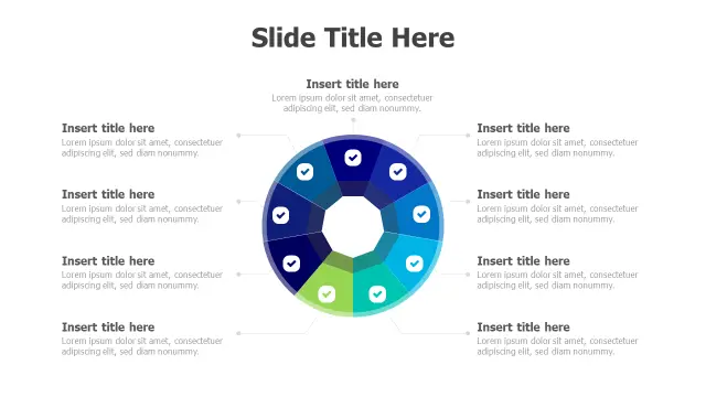 9-Point Octagon Circular Process Diagram | PPT Design
