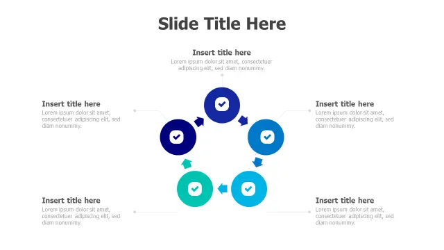 5-Point Circular Process Flow Diagram | Round | PPT Design