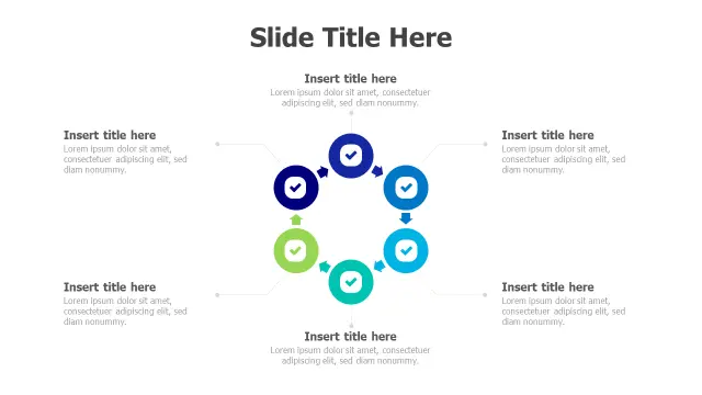 Six Step Circular Process Flow Diagram | Round | PPT Design