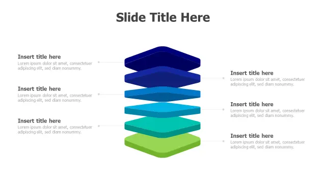 Six Level Stacked Platform Infographic | 3D | PPT Design
