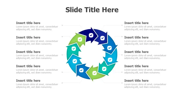 10-Point Circular Process Flow Diagram | Round | PPT Design