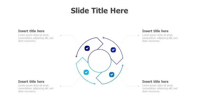 Four Stage Circular Process Diagram | Arrows | PPT Design