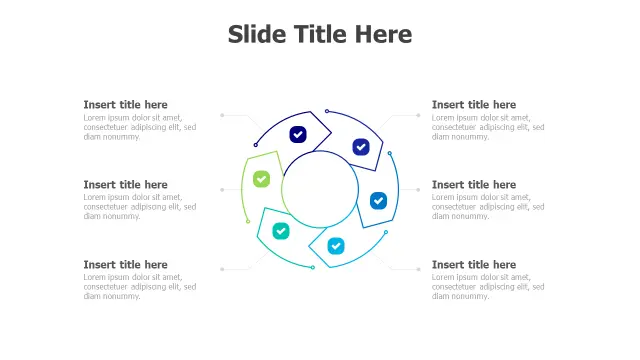 Six-Step Circular Process Flow Diagram | Arrows | PPT Design
