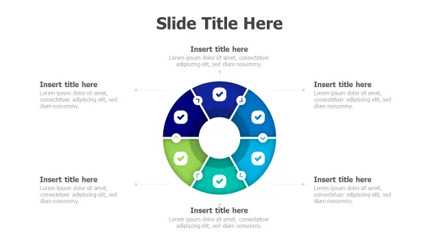 6-Section Checkmark Wheel Diagram | Round | PPT Design