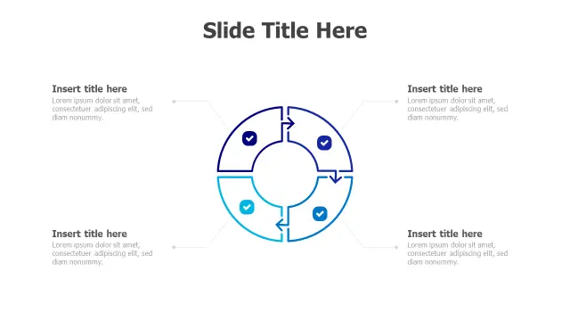 4-Stage Circular Process Flow Diagram | Arrows | PPT Design