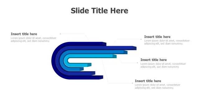 4-Level Curved Ribbon 3D Infographic | 3D | PPT Design