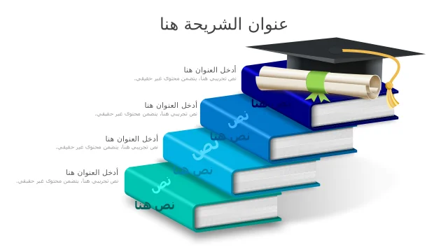 إنجاز التعليم: إنفوجرافيك الكتب المكدسة