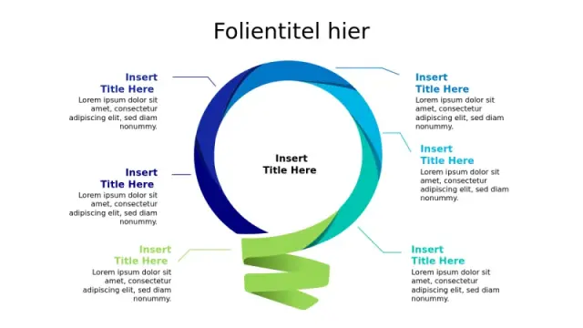 Sechs Abschnitt Gedrehte Band Infografik | Rund | PPT Design