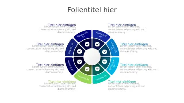 8-Abschnitt Checkmark Fortschrittsrad | Rund | PPT Design