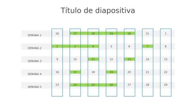 Diseño de Calendario Mensual en Cuadrícula Semanal