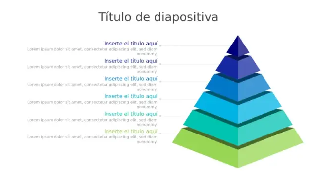 Pirámide 3D de Seis Niveles con Degradado