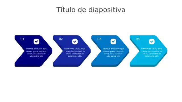 Línea de Tiempo con Flechas de Progresión Chevron de 4 Pasos