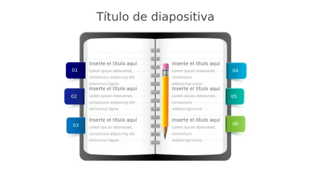 Infografía Educativa de Cuaderno con Seis Puntos