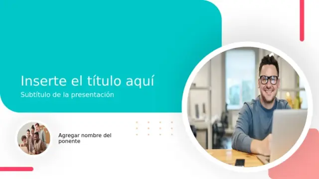 Plantilla de Portada de Perfil de Ponente en Teal y Rosa
