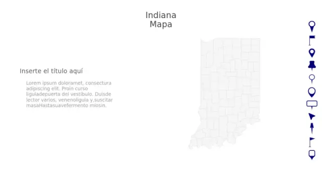 Mapa del Estado de Indiana con Marcadores de Uâ€¦ | PPT Design