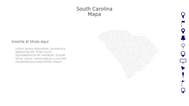 Mapa de Condados de Carolina del Sur con Pines… | PPT Design