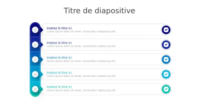 Agenda de Progrès Vertical à Cinq Points | PPT Design