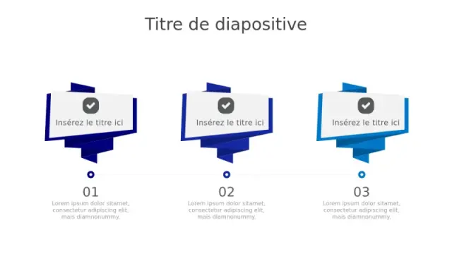 Infographie de bannière à coche à trois étapes