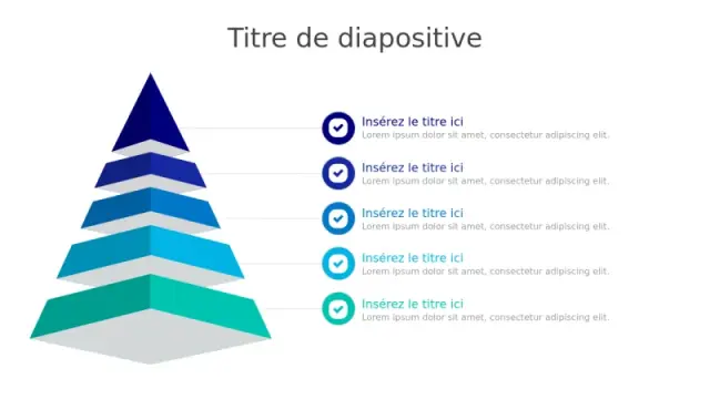 Infographie Pyramidale 3D à Cinq Niveaux | 3D | PPT Design