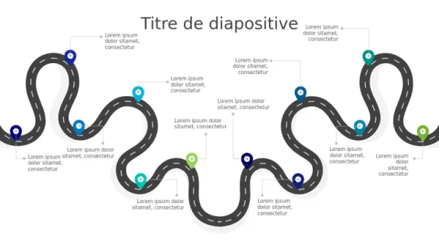 Infographie de jalons de voyage sur route sinue… | PPT Design