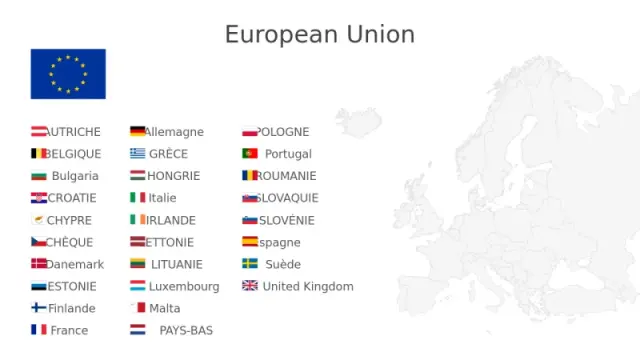 Carte des États membres de l'UE avec drapeaux | PPT Design