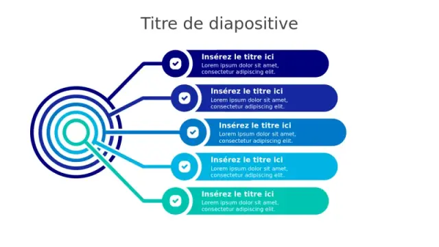 Infographie Checklist Rayonnante à 5 Points | PPT Design