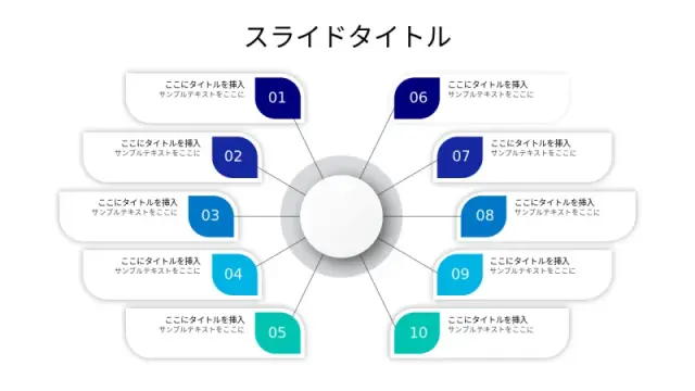 10ポイント円形ハブインフォグラフィックレイアウト