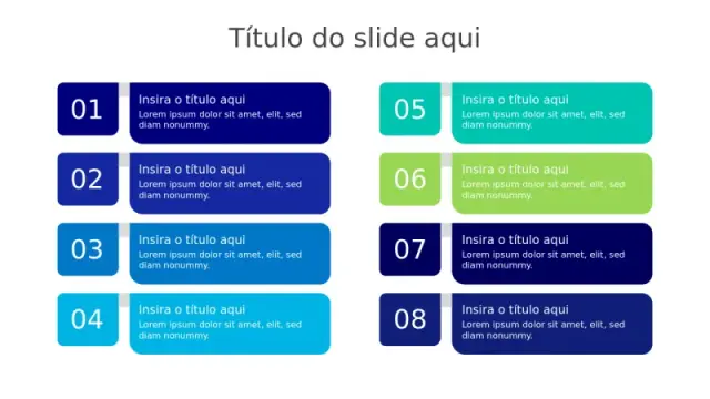 Layout de Lista de Agenda de 8 Passos
