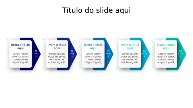 Diagrama de Fluxo de Processo com Setas em 5 Eâ€¦ | PPT Design