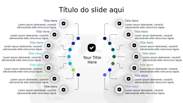 Mapa Mental com Ramificação de Processo com 14 Etapas
