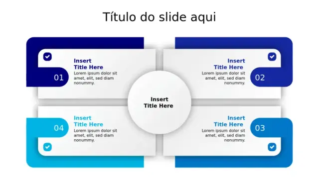 Layout de Matriz de Hub Central em 4 Pontos | PPT Design