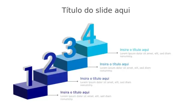 Infográfico 3D de Escada em 4 Etapas