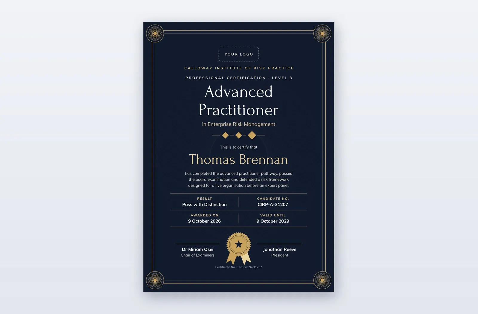 Free Advanced Practitioner Certificate Template – Highmark