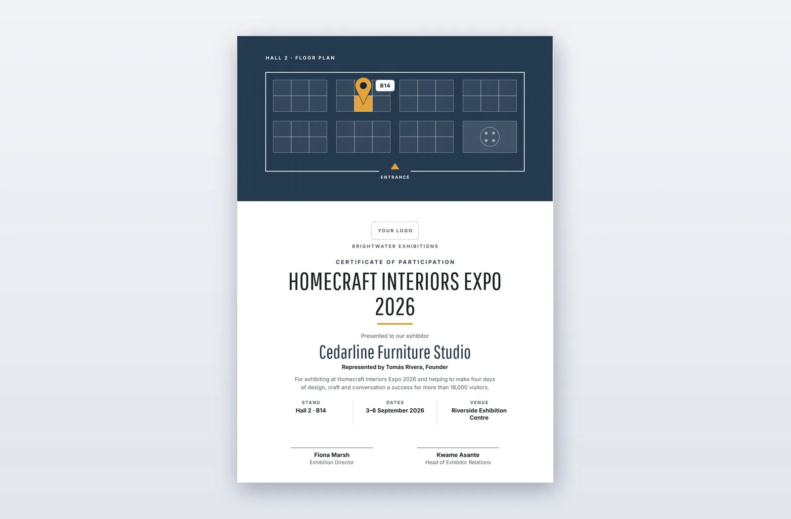 Partiipation Logo Free Exhibition Participation Certificate Template – Pavilion